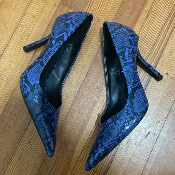 Zara cobalt blue Python heels - Picture 5 of 8